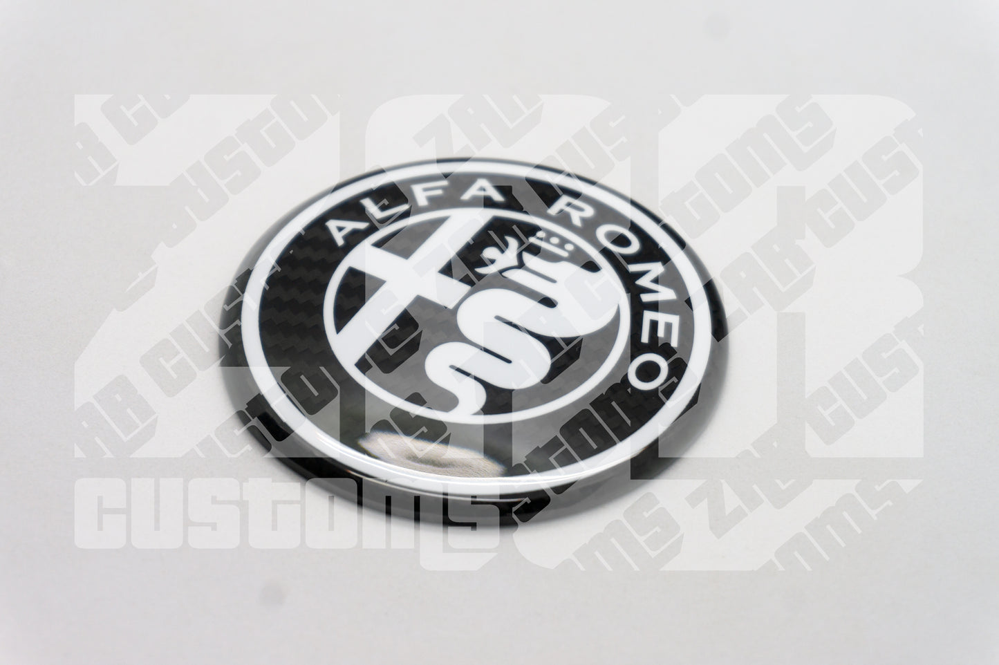 Alfa Romeo 74mm Authentic Carbon Fibre 2pcs Emblem Badge set for Giulietta Giulia Mito 156 147 Spider Brera