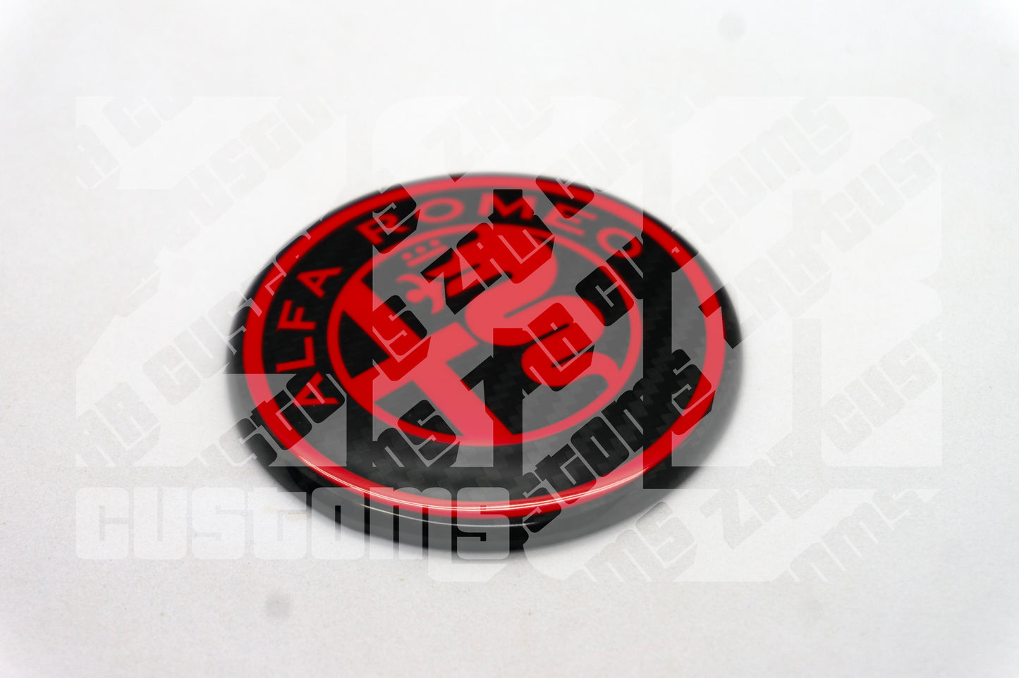 Alfa Romeo 74mm Authentic Carbon Fibre 2pcs Emblem Badge set for Giulietta Giulia Mito 156 147 Spider Brera