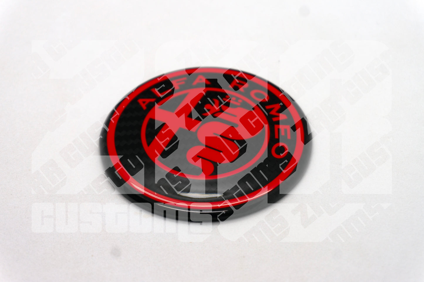 Alfa Romeo 74mm Authentic Carbon Fibre 2pcs Emblem Badge set for Giulietta Giulia Mito 156 147 Spider Brera
