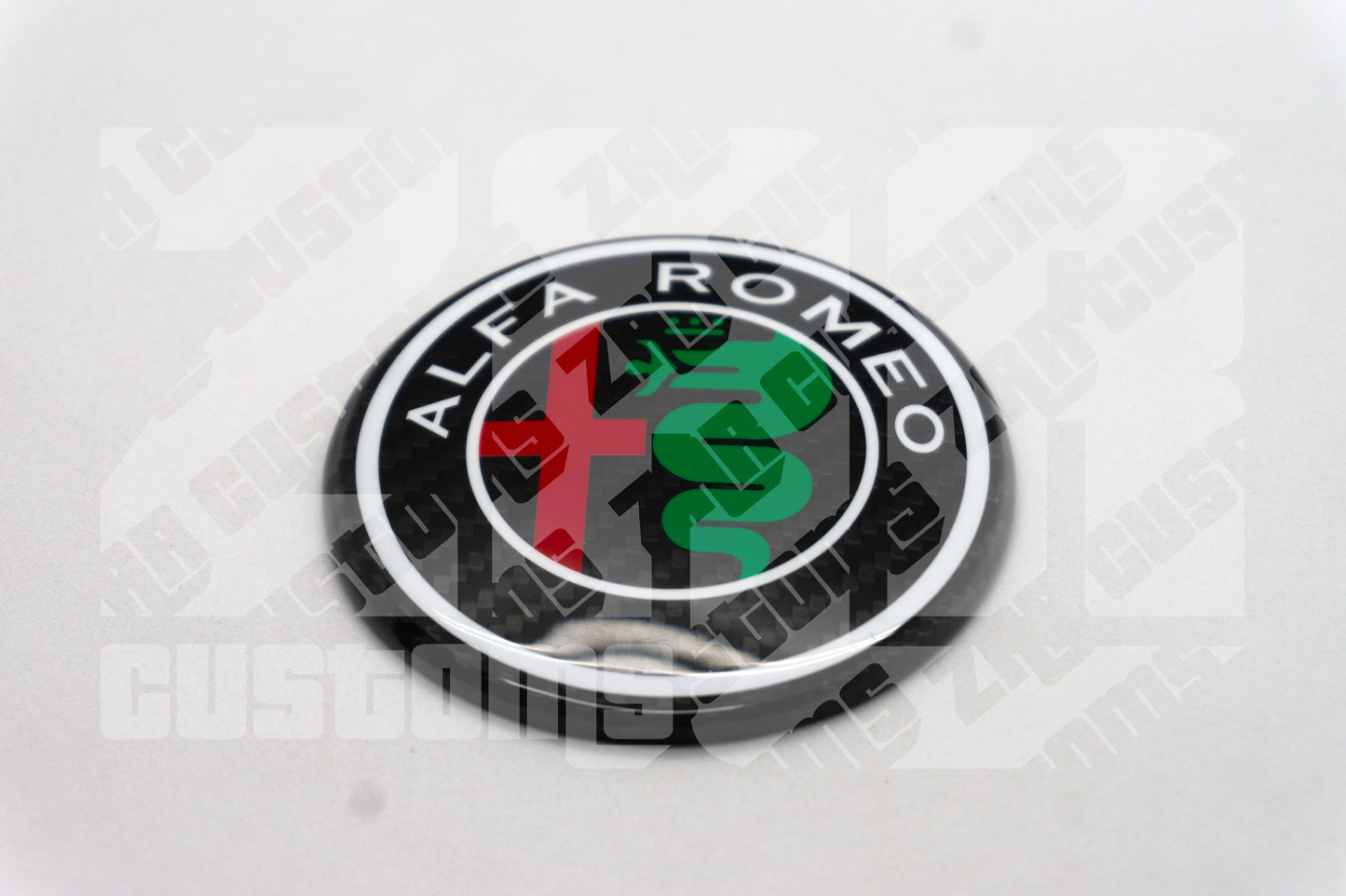 Alfa Romeo 74mm Authentic Carbon Fibre 2pcs Emblem Badge set for Giulietta Giulia Mito 156 147 Spider Brera