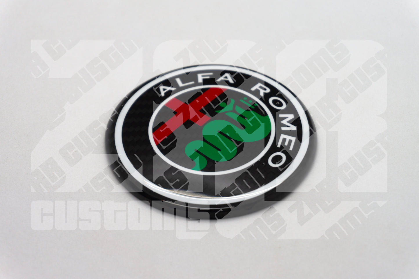 Alfa Romeo 74mm Authentic Carbon Fibre 2pcs Emblem Badge set for Giulietta Giulia Mito 156 147 Spider Brera