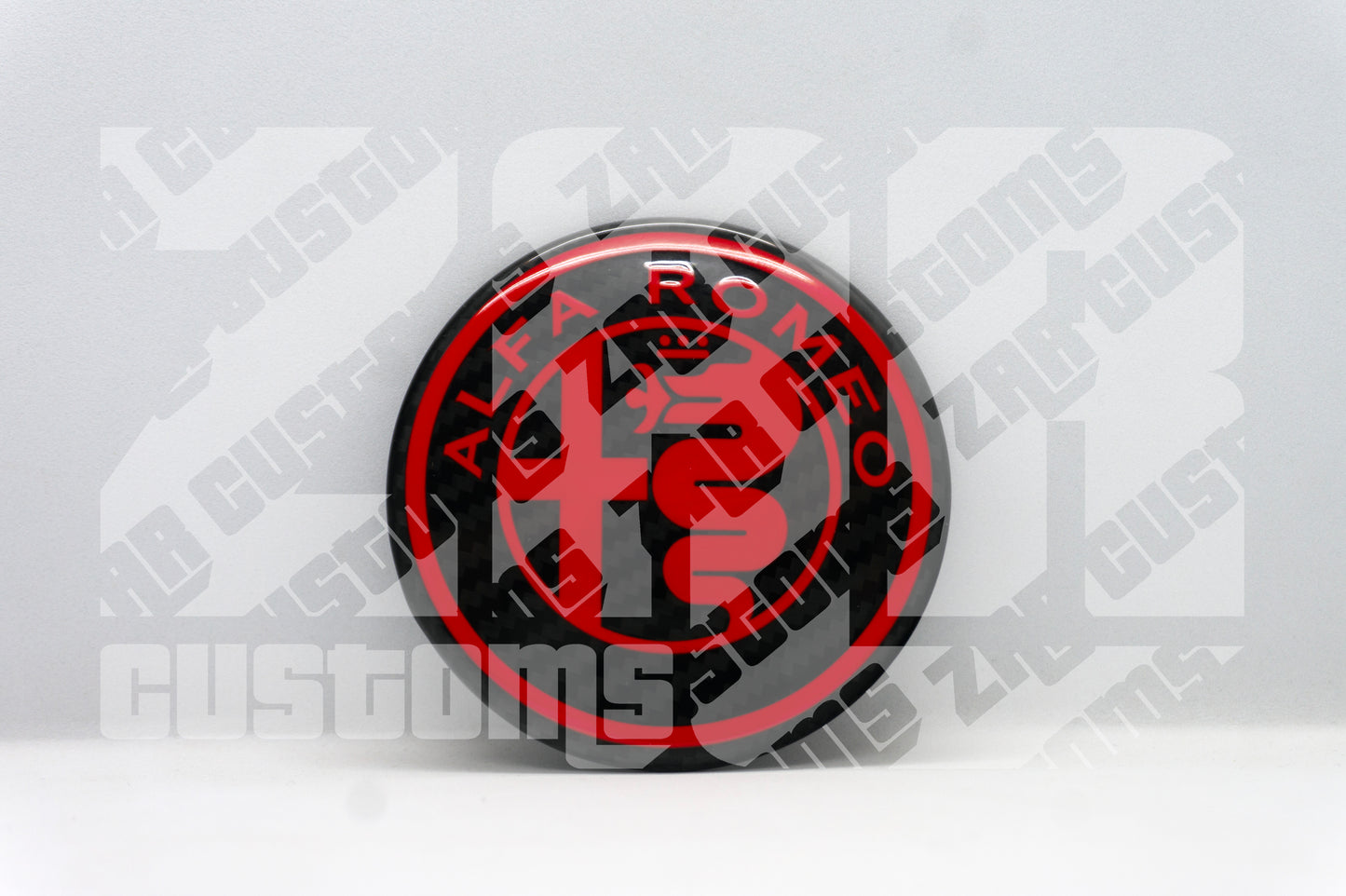 Alfa Romeo 74mm Authentic Carbon Fibre 2pcs Emblem Badge set for Giulietta Giulia Mito 156 147 Spider Brera