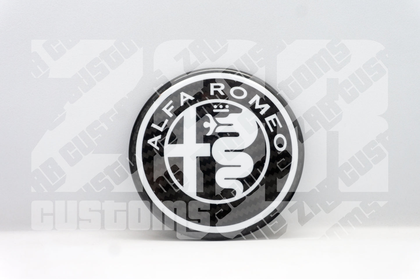 Alfa Romeo 74mm Authentic Carbon Fibre 2pcs Emblem Badge set for Giulietta Giulia Mito 156 147 Spider Brera