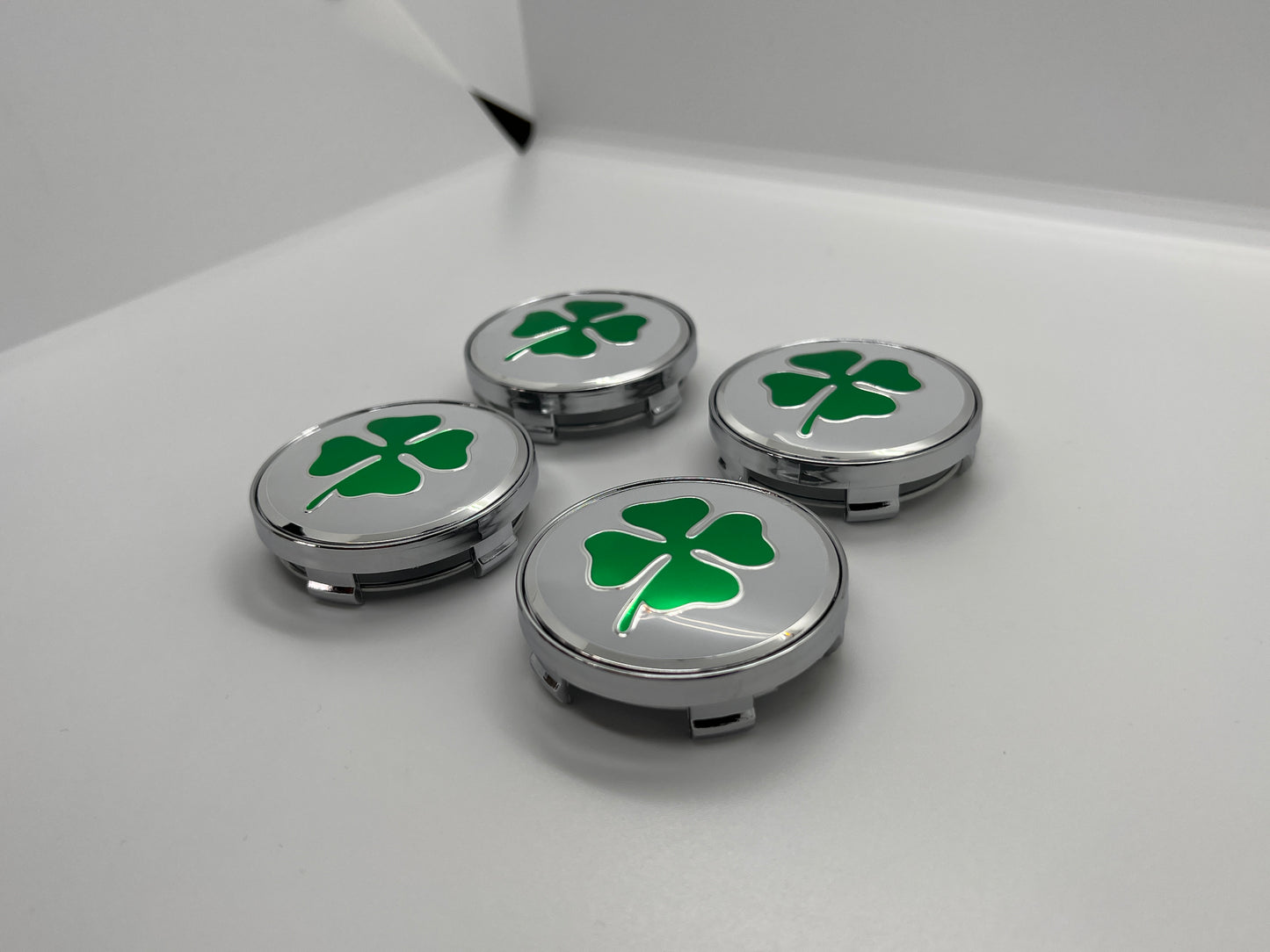Alfa Romeo Silver + Clover Emblem Badge Wheel Caps for Giulietta Giulia Mito 156 147 Spider Brera