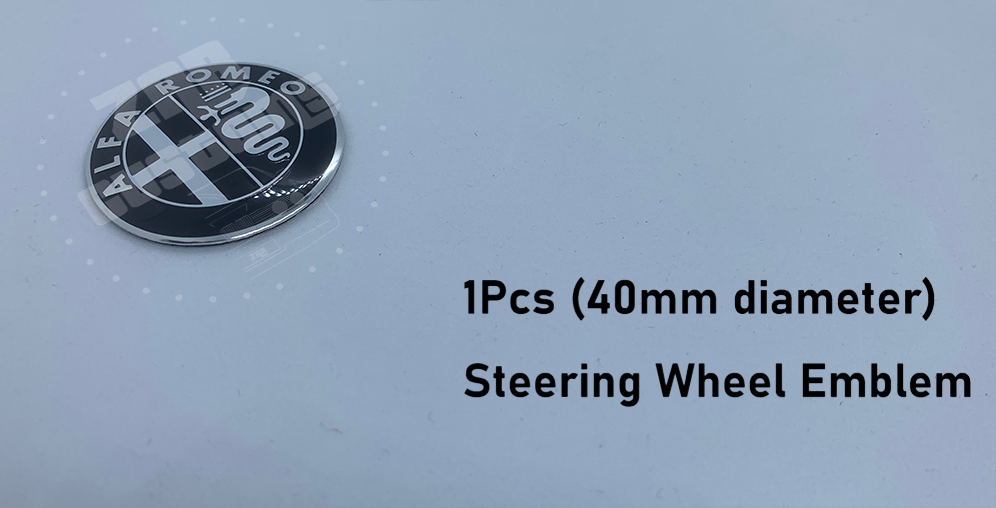 Alfa Romeo Gloss Black + Gloss White + Silver Emblem Badge 7pcs Set with Wheel Cap for Giulietta Giulia Mito 156 147 Spider Brera