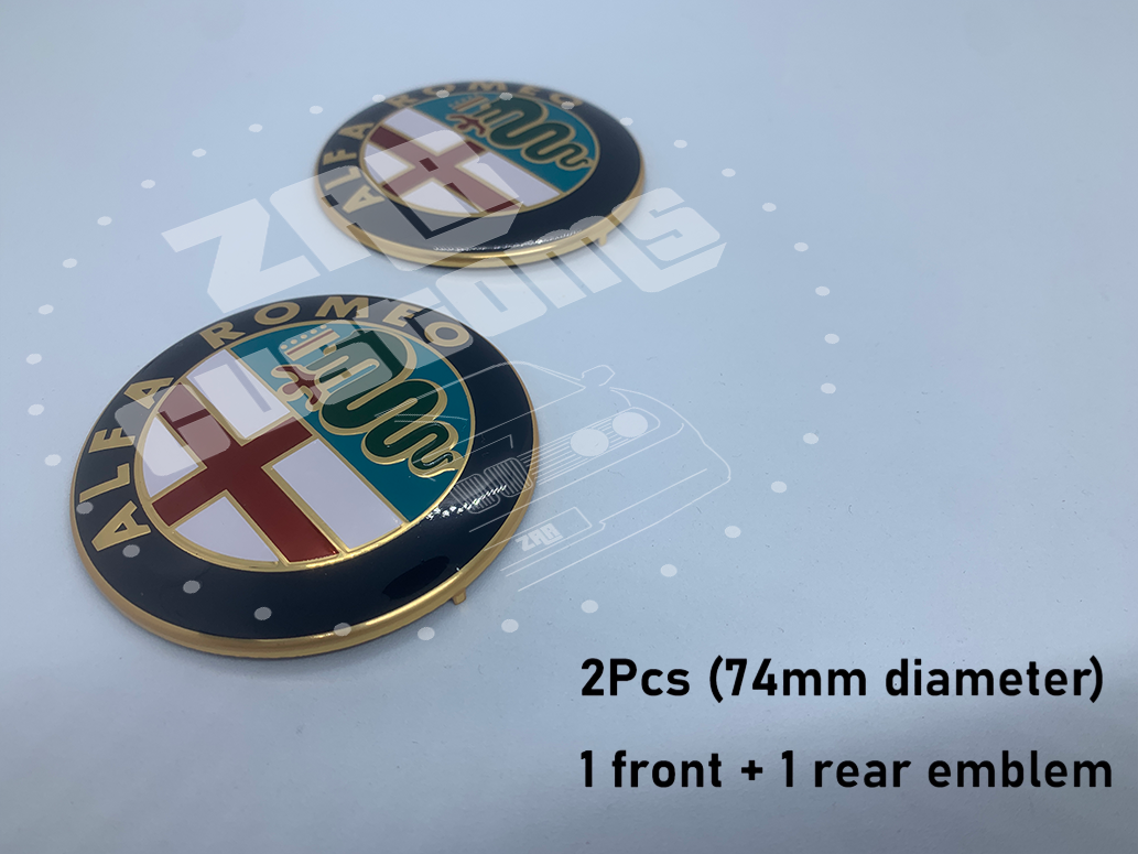 Alfa Romeo Gold Emblem Badge 7pcs Set with Wheel Cap for Giulietta Giulia Mito 156 147 Spider Brera