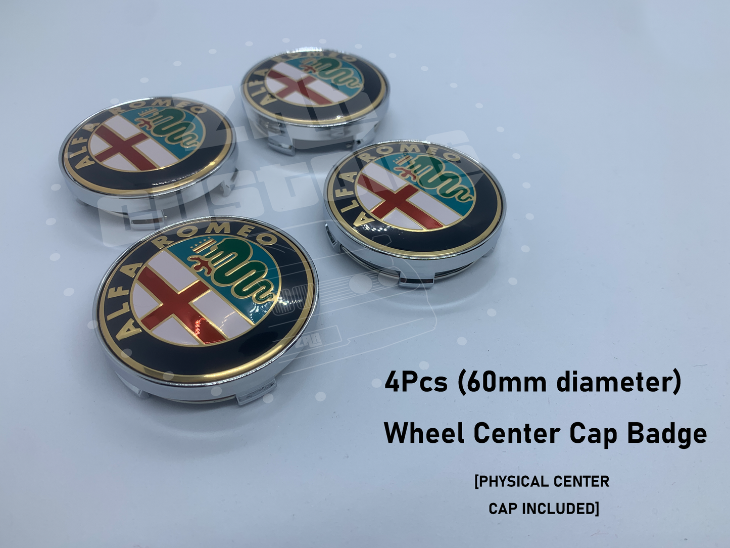 Alfa Romeo Gold Emblem Badge 7pcs Set with Wheel Cap for Giulietta Giulia Mito 156 147 Spider Brera